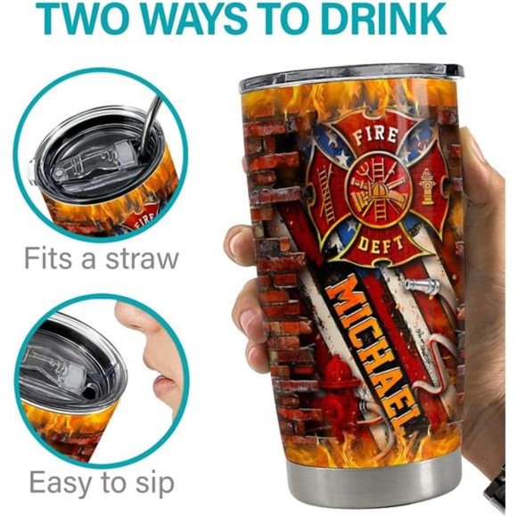 Personalized Tumbler American Flag Tumblers Stainless Steel Tumblers 20oz 30oz - Picture 7 of 8